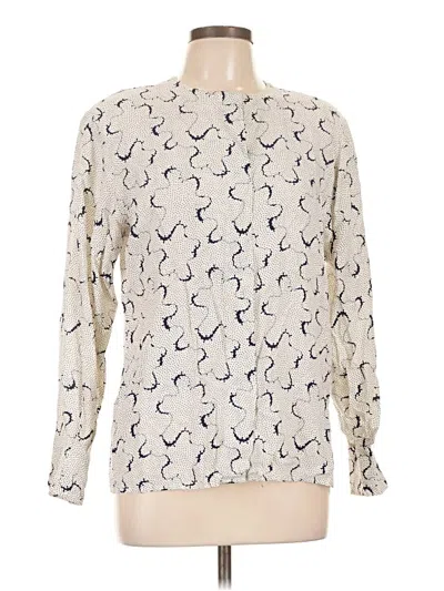 Pre-owned Evan Picone Long Sleeve Blouse In Ivory