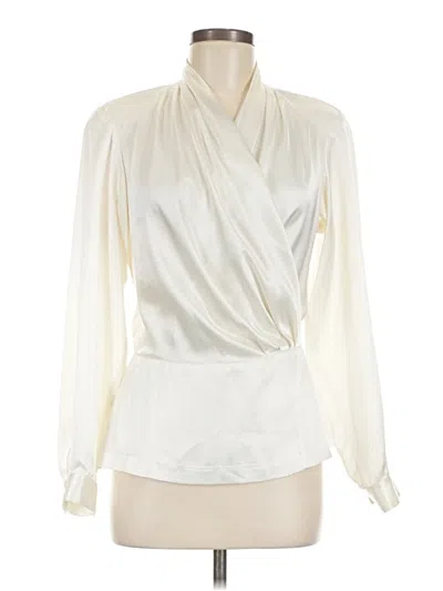 Pre-owned Evan Picone Long Sleeve Blouse In Ivory