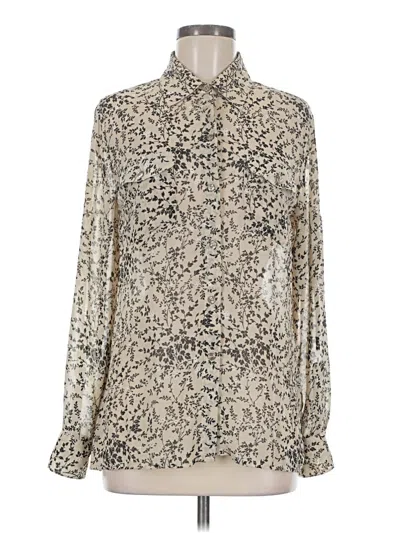 Pre-owned Evan Picone Long Sleeve Blouse In Silver