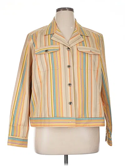 Pre-owned Evan Picone Long Sleeve Blouse In Yellow