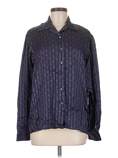 Pre-owned Evan Picone Long Sleeve Button Down Shirt In Blue