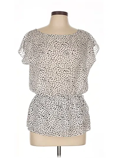 Pre-owned Evan Picone Short Sleeve Blouse In White