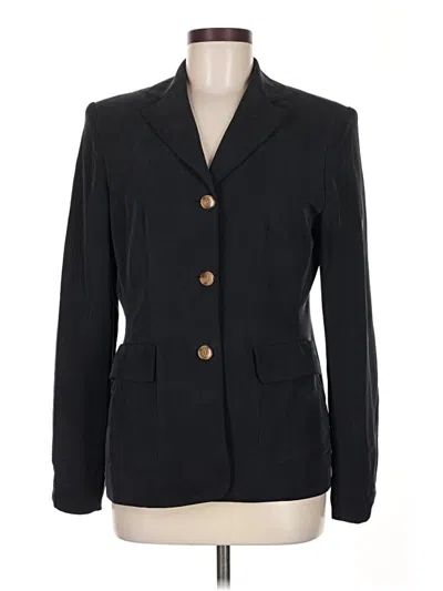 Pre-owned Evan Picone Silk Blazer Jacket In Black