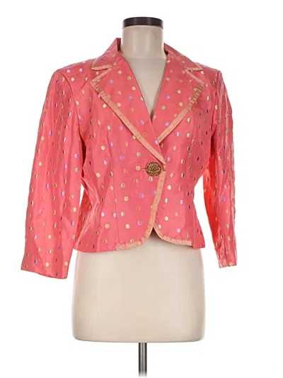 Pre-owned Evan Picone Silk Blazer Jacket In Pink