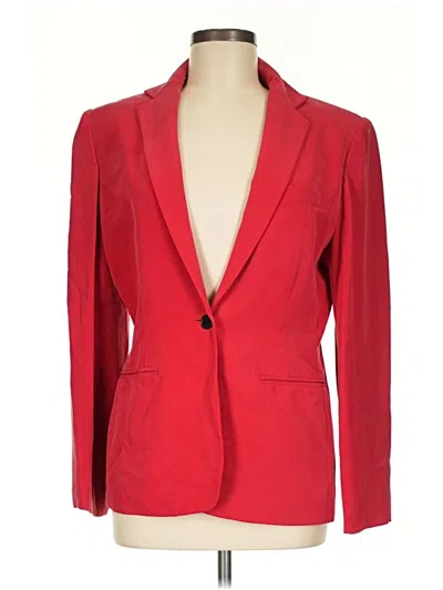 Pre-owned Evan Picone Silk Blazer Jacket In Red