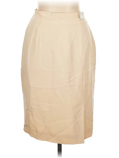 Pre-owned Evan Picone Silk Skirt In Brown