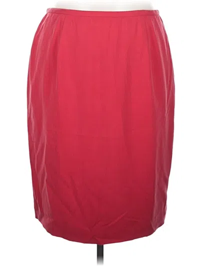 Pre-owned Evan Picone Silk Skirt In Red
