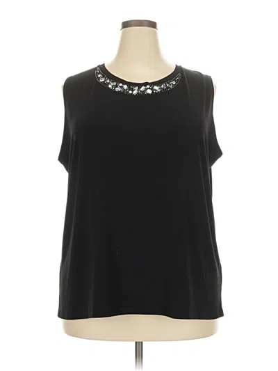 Pre-owned Evan Picone Sleeveless Blouse In Black