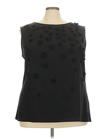 Pre-owned Evan Picone Sleeveless Blouse In Black