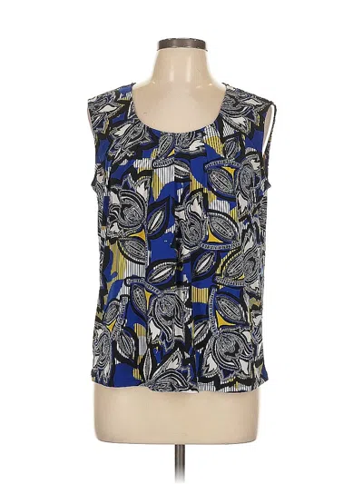 Pre-owned Evan Picone Sleeveless Blouse In Blue