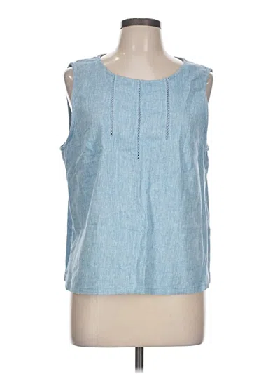 Pre-owned Evan Picone Sleeveless Blouse In Blue