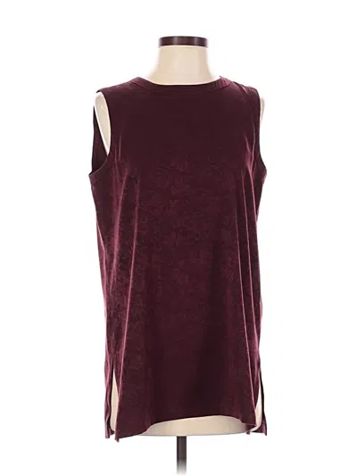 Pre-owned Evan Picone Sleeveless Top Burgundy Boatneck Tops