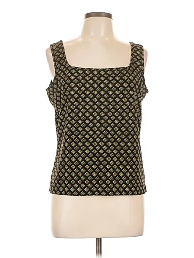 Pre-owned Evan Picone Sleeveless Top Gold Square Neckline Tops