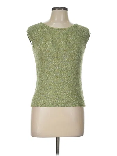 Pre-owned Evan Picone Sleeveless Top Green Boatneck Tops