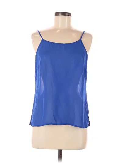 Pre-owned Evan Picone Tank Top Blue Halter Neckline Tops
