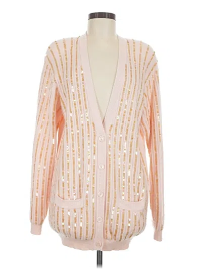 Pre-owned Evan Picone Wool Cardigan Sweater In Pink