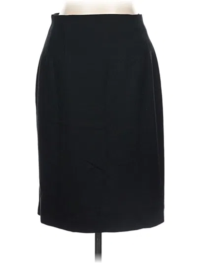 Pre-owned Evan Picone Wool Skirt In Black