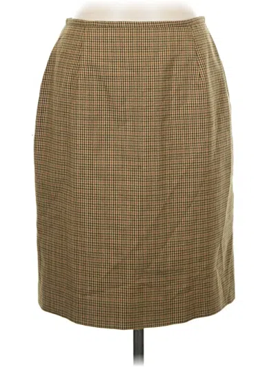 Pre-owned Evan Picone Wool Skirt In Brown