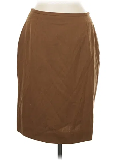 Pre-owned Evan Picone Wool Skirt In Brown