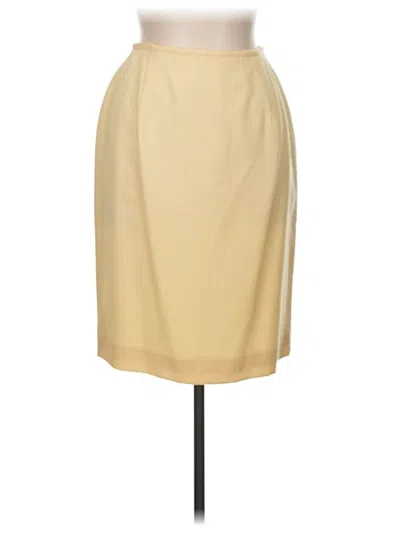 Pre-owned Evan Picone Wool Skirt In Gold