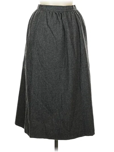Pre-owned Evan Picone Wool Skirt In Gray
