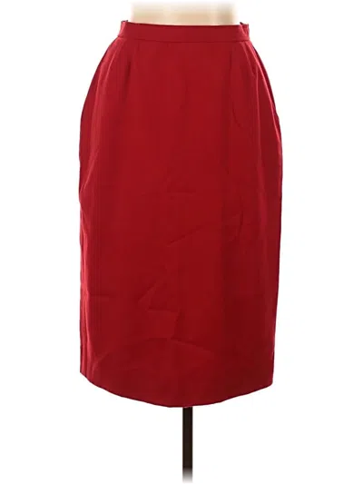 Pre-owned Evan Picone Wool Skirt In Red