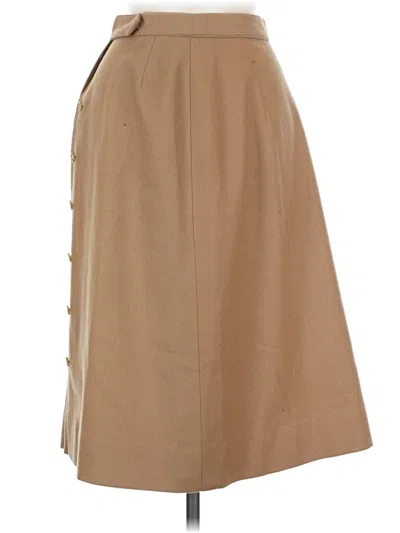 Pre-owned Evan Picone Wool Skirt In Tan