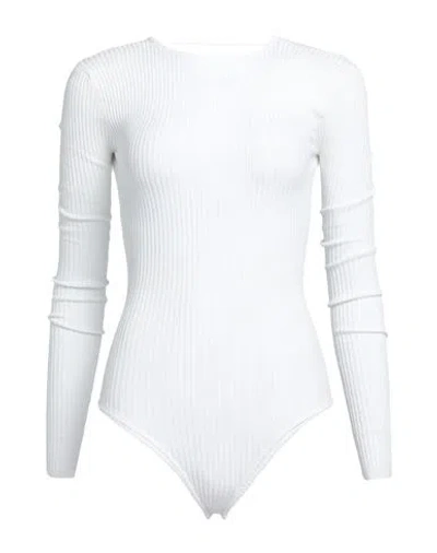 Evangelie Smyrniotaki X Amotea Woman Bodysuit White Size 8 Viscose, Polyester