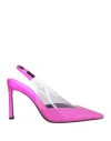 Evangelie Smyrniotaki X Sergio Rossi Woman Pumps Fuchsia Size 8 Textile Fibers In Multi