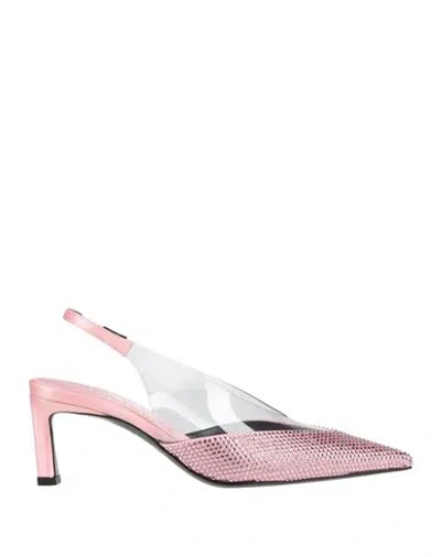 Evangelie Smyrniotaki X Sergio Rossi Woman Pumps Light Pink Size 4 Textile Fibers, Synthetic Fibers