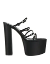 Evangelie Smyrniotaki X Sergio Rossi Woman Sandals Black Size 6 Textile Fibers