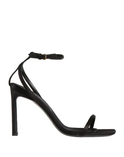 Evangelie Smyrniotaki X Sergio Rossi Woman Sandals Black Size 11 Textile Fibers