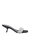 Evangelie Smyrniotaki X Sergio Rossi Woman Sandals Black Size 8 Textile Fibers In Black