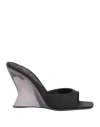 Evangelie Smyrniotaki X Sergio Rossi Woman Sandals Black Size 11 Textile Fibers In Black