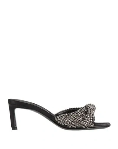 Evangelie Smyrniotaki X Sergio Rossi Woman Sandals Grey Size 7 Textile Fibers, Metal In Grey
