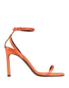 Evangelie Smyrniotaki X Sergio Rossi Woman Sandals Orange Size 6.5 Textile Fibers