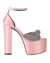 Evangelie Smyrniotaki X Sergio Rossi Woman Sandals Pink Size 11 Textile Fibers