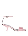 Evangelie Smyrniotaki X Sergio Rossi Woman Sandals Pink Size 8 Textile Fibers In Pink