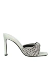 Evangelie Smyrniotaki X Sergio Rossi Woman Sandals Sage Green Size 5.5 Textile Fibers, Nickel