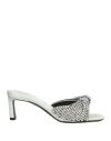 Evangelie Smyrniotaki X Sergio Rossi Woman Sandals Sky Blue Size 7.5 Textile Fibers, Metal In Blue
