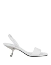 Evangelie Smyrniotaki X Sergio Rossi Woman Sandals White Size 7 Leather