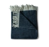 Evangeline 100% Cotton Herringbone Throws In Blue