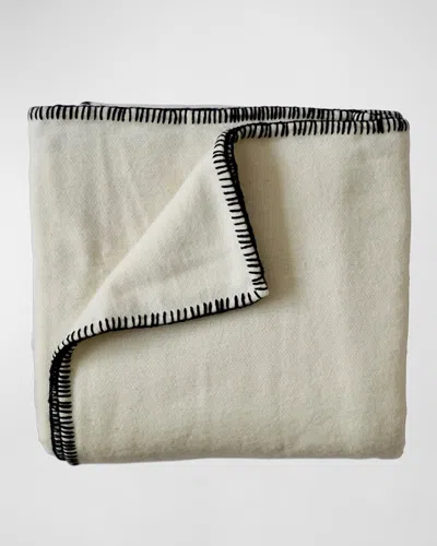 Evangeline Linens King Merino Wool Blanket In Neutral