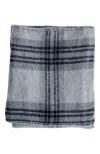 Evangeline Plaid Merino Wool Blankets In Gray