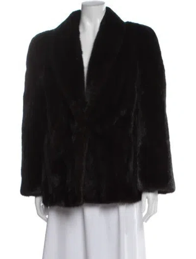 Pre-owned Evans Faux Fur Jacket In Black