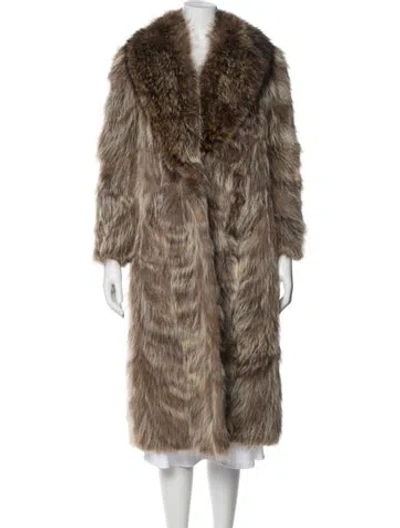 Pre-owned Evans Fur Fur Coat In Brown