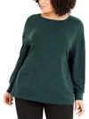 Evans Plus Womens Polyester Soft Knit Pullover Top In Green