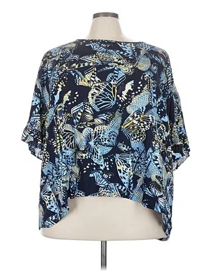 Pre-owned Evans Short Sleeve Blouse In Blue