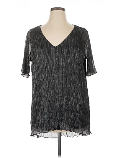 Pre-owned Evans Short Sleeve Blouse In Gray