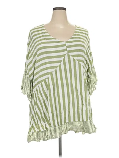 Pre-owned Evans Short Sleeve Blouse In Green